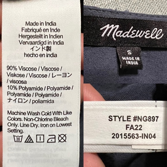 Madewell‎ Drapeweave Puff-Sleeve Peplum Top - Picture 12 of 12